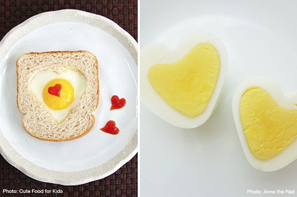 valentine's breakfast eggs hearts