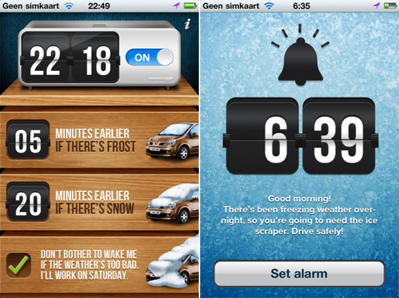 winter wake-up app