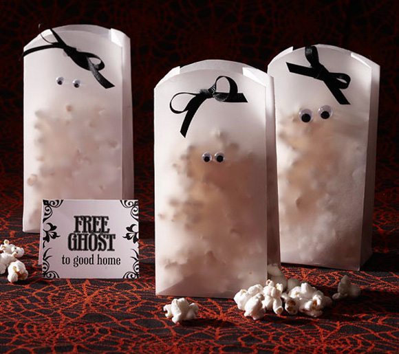 halloween ghostly popcorn bags diy