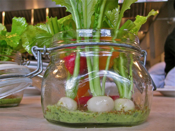 veggies in a mason jar