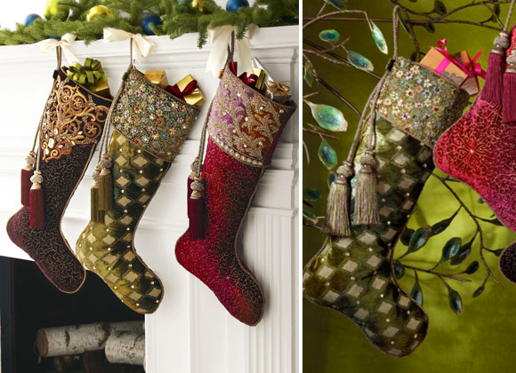 luxurious velvet Christmas stockings