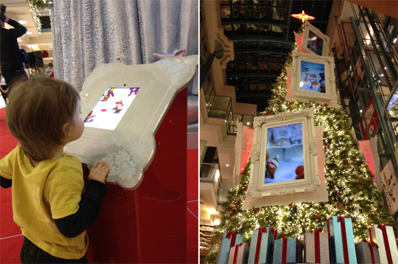 christmas tree video games played on tablets at place montreal trust