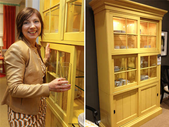 webber china cabinet in sunny yellow