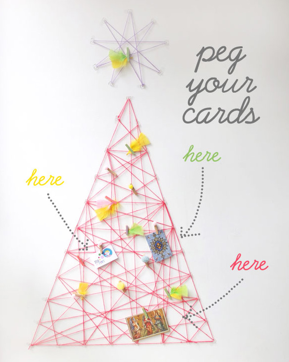 String Art Christmas Tree and Card Display