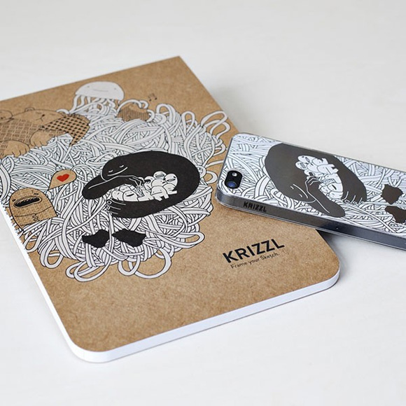 Krizzl iphone case and drawing block